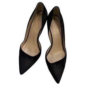 J. Crew Colette Suede Kitten Heels Black 9 Made In Italy Leather Timeless